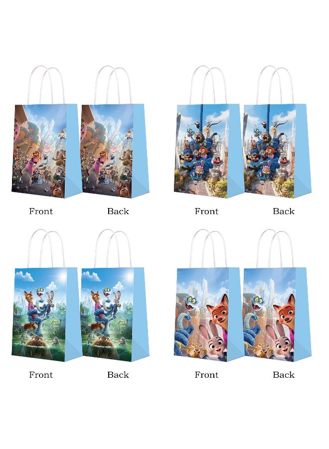 12 PCS Kraft Paper Bags with Handle 20 Pieces set 15x21x8 cm Small Size, Zootopia Favor Bags Bulk for Birthday, Wedding, Retail, Gift Bags - Image 3